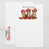 Vrolijk kerstkatten briefpapier (Voorkant / Achterkant)