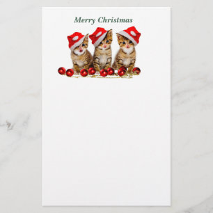 Vrolijk kerstkatten briefpapier