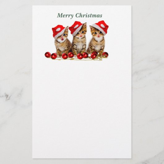 Vrolijk kerstkatten briefpapier (Voorkant)