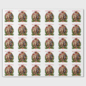 Vrolijk kerstkatten cadeaupapier (Vlak)