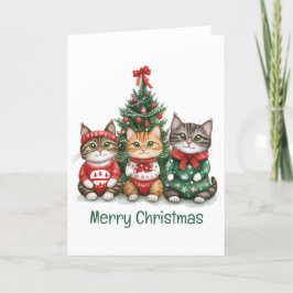 Vrolijk kerstkatten feestdagen kaart