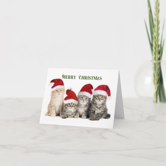 Vrolijk kerstkatten feestdagen kaart (Voorkant)