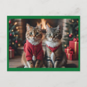 Vrolijk kerstkatten feestdagenkaart (Voorkant)