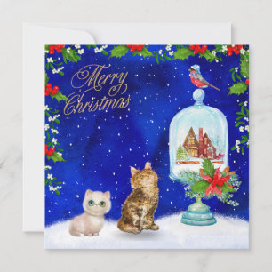 Vrolijk kerstkatten feestdagenkaart
