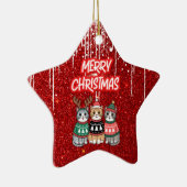 Vrolijk kerstkatten keramisch ornament (Rechts)