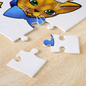 Vrolijk kerstkatten legpuzzel (Zijkant)