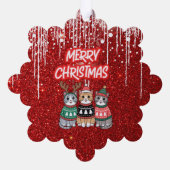 Vrolijk kerstkatten ornament kaart (Achterkant)