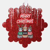 Vrolijk kerstkatten ornament kaart (Voorkant)