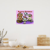 Vrolijk kerstkatten poster (Keuken)