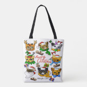 Vrolijk kerstkatten tote bag (Achterkant)