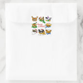 Vrolijk kerstkatten vierkante sticker (Tas)
