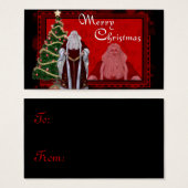 Vrolijk kerstkerst - Klassieke Kerstman 1 - Labels Visitekaartjes (Voorkant /achterkant)