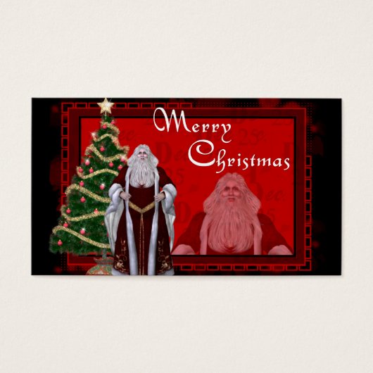 Vrolijk kerstkerst - Klassieke Kerstman 1 - Labels Visitekaartjes (Voorkant)