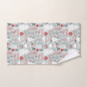 Vrolijk kerstkerstboom met de hand getekend patroo bad handdoek (Handdoek)