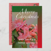 Vrolijk kerstkerstcadeaubloemen kaart (Voorkant / Achterkant)