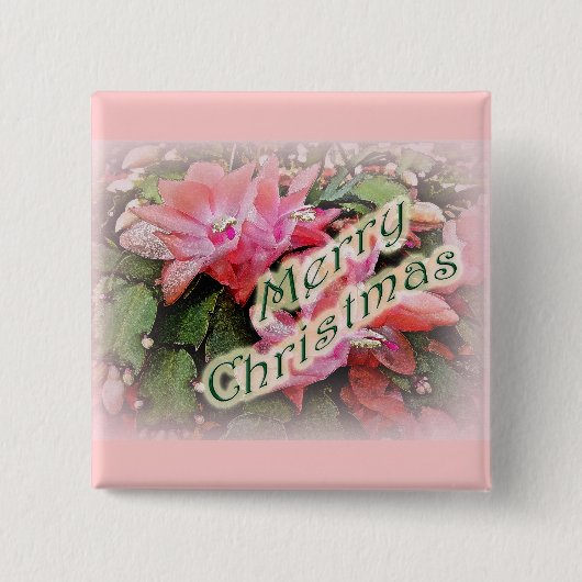 Vrolijk kerstkerstcadeaubloemen vierkante button 5,1 cm (Voorkant)