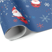 Vrolijk kerstkerstdansen in de sneeuw cadeaupapier (Rol Hoek)