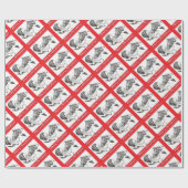 Vrolijk kerstkerstfeest en paard cadeaupapier (Vlak)