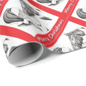 Vrolijk kerstkerstfeest en paard cadeaupapier (Rol Hoek)