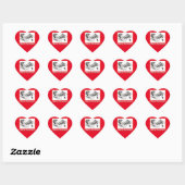 Vrolijk kerstkerstfeest en paard hart sticker (Vel)