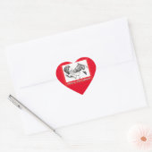 Vrolijk kerstkerstfeest en paard hart sticker (Envelop)