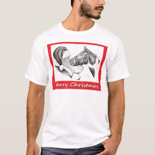 Vrolijk kerstkerstfeest en paard t-shirt