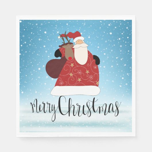 Vrolijk kerstkerstfeest en Rudolph Servet (Voorkant)