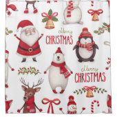 Vrolijk kerstkerstfeest en vrienden douchegordijn (Voorkant)