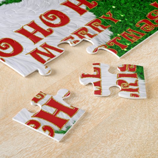 Vrolijk kerstkerstfeest Face-Jigzaag Puzzle Legpuzzel (Zijkant)