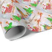 Vrolijk kerstkerstfeest met cadeautjes cadeaupapier (Rol Hoek)