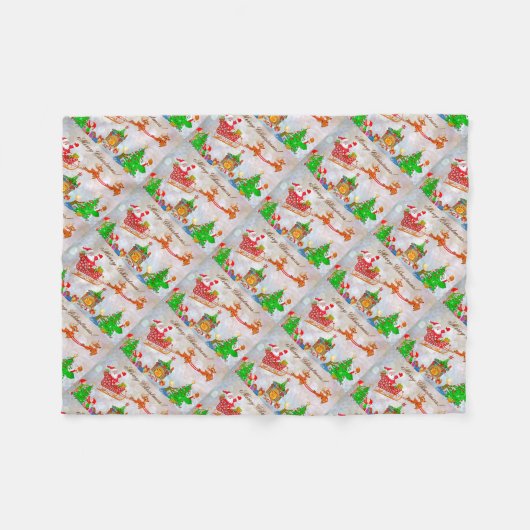 Vrolijk kerstkerstfeest met cadeautjes fleece deken (Voorkant (Horizontaal))
