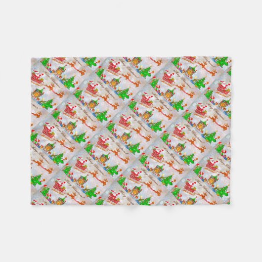 Vrolijk kerstkerstfeest met cadeautjes fleece deken (Voorkant (Horizontaal))