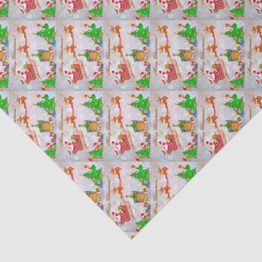 Vrolijk kerstkerstfeest met cadeautjes tissuepapier (Detail)