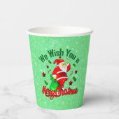 Vrolijk kerstkerstfeest met sack Stars Cane Papieren Bekers (Achterkant)