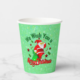 Vrolijk kerstkerstfeest met sack Stars Cane Papieren Bekers