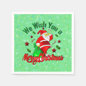 Vrolijk kerstkerstfeest met sack Stars Cane Servet (Voorkant)