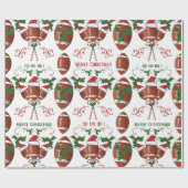 Vrolijk kerstkerstFootball kerstman Cadeaupapier (Vlak)