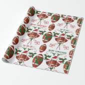 Vrolijk kerstkerstFootball kerstman Cadeaupapier (Uitgerold)