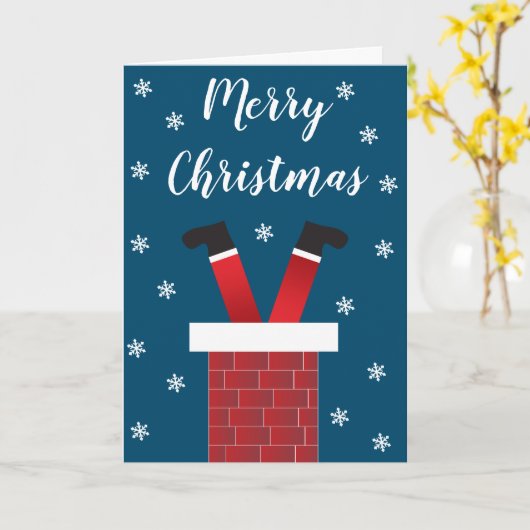 Vrolijk kerstkerstkerstcadeautje in Chimney Kaart (Gele Bloem)