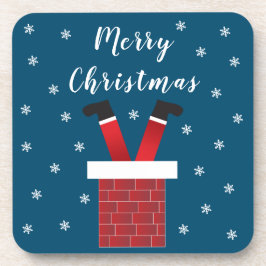 Vrolijk kerstkerstkerstcadeautje in een schoorstee bier onderzetter