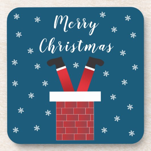 Vrolijk kerstkerstkerstcadeautje in een schoorstee bier onderzetter (Voorkant)