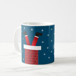 Vrolijk kerstkerstkerstcadeautje in een schoorstee koffiemok