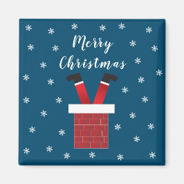 Vrolijk kerstkerstkerstcadeautje in een schoorstee magneet
