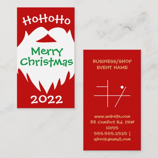 Vrolijk kerstkerstkerstfeest 2022 Visitekaartje (Voorkant / Achterkant)