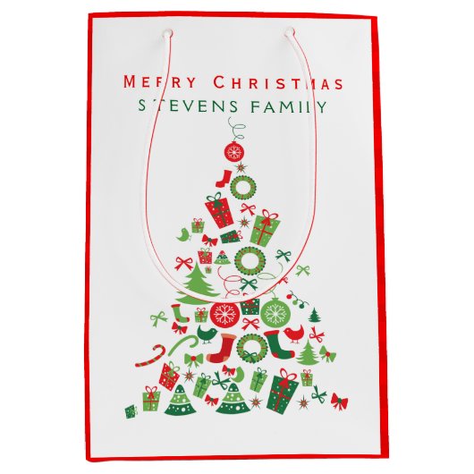 Vrolijk kerstkerstkerstfeest 2 medium cadeauzakje (Voorkant)