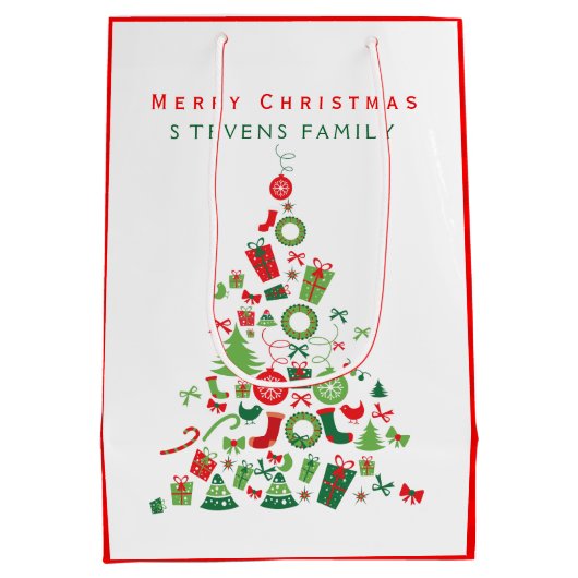 Vrolijk kerstkerstkerstfeest 2 medium cadeauzakje (Achterkant)