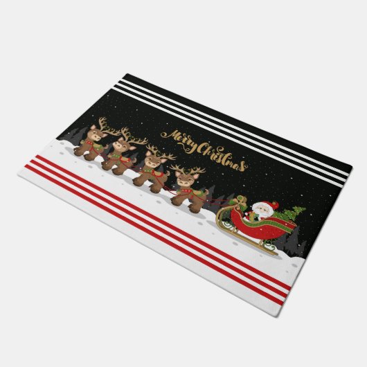 Vrolijk kerstkerstkerstfeest en Slaap met rendiert Deurmat (Schuin)