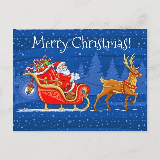 Vrolijk kerstkerstkerstfeest en Slaap met rendiert Feestdagenkaart (Voorkant)