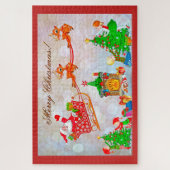 Vrolijk kerstkerstkerstfeest en Slaapsen Legpuzzel (Verticaal)