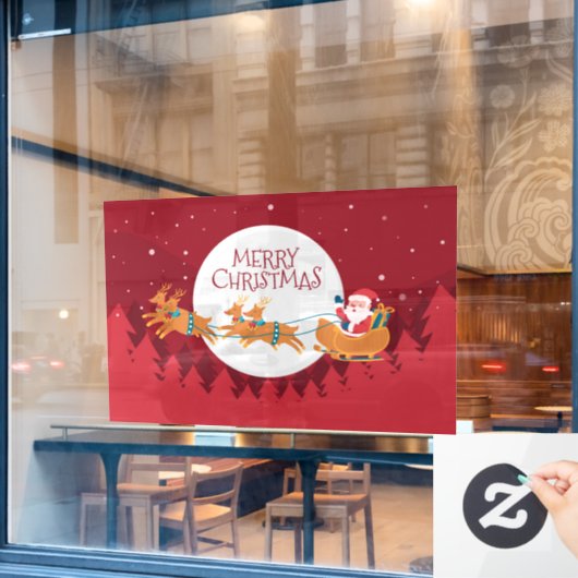 Vrolijk kerstkerstkerstfeest en Slaapsen Raamsticker (Cafe Raam)